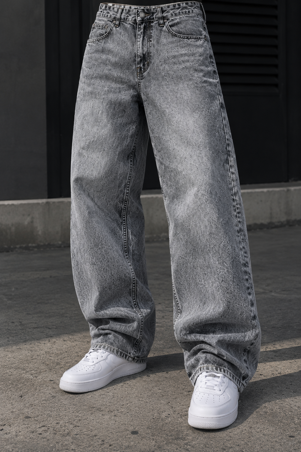 JEAN GRIS CLEAR Supper Baggy