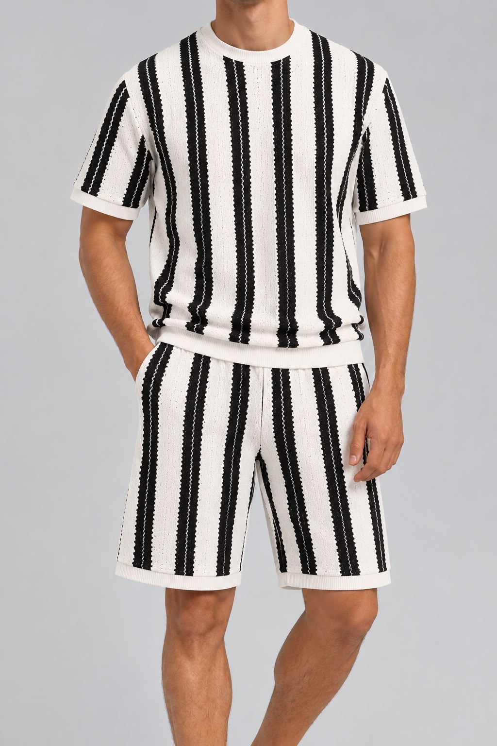 Ensemble T_shirt Rayeres Verticales